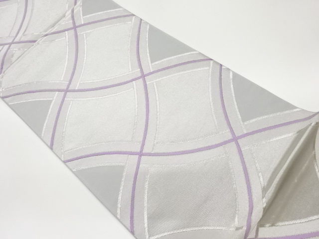 引箔変わり襷模様織出し袋帯